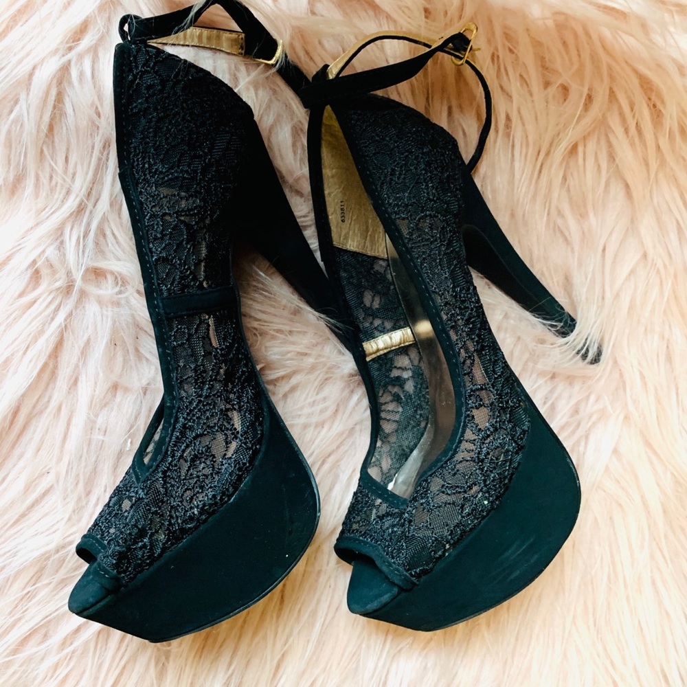 Black Lace Heels